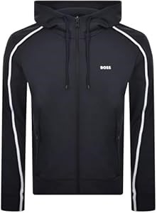 Молодёжное худи BOSS синего цвета с длинным рукавом и полной застёжкой на молнии, из 100% хлопка, размер M 11293974