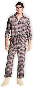 Мужской комплект пижамы из хлопкового фланеля Brooks Brothers: рубашка и брюки, клетка тартан 11293438
