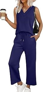 Женский комплект Wiholl из двух предметов: V-образный топ без рукавов и широкие укороченные брюки для отпуска 11304463