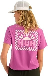 Женская футболка с коротким рукавом HUK для рыбалки из 50% хлопка и 50% полиэстера с УФ-защитой +50 UPF 11277757