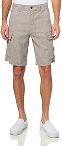 Шорты BOSS из льняной смеси с карманами cargo, дымчатого ржавого цвета, размер 35 11266580