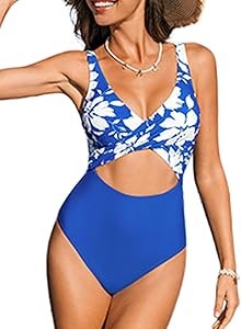 Слитный купальник Cupshe с V-образным вырезом и вырезами спереди, мягкие вставные чашечки 11243496