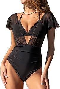 Цельный купальник для женщин с рюшами от CUPSHE, с V-образным вырезом и треугольными бретелями, многофункциональный стиль 11265800