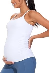 Майка для беременных The Gym People с рифлеными боками и вырезом на груди, без рукавов, для занятий йогой и спортом 11247698
