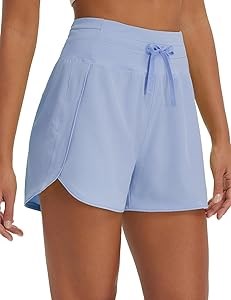 Спортивные быстросохнущие шорты Baleaf с высокой талией и молнией, UPF 50+, длина 3 дюйма для бега и тренировок 11251883