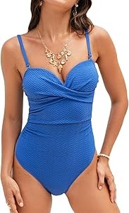 Текстурированный купальник CUPSHE с вырезом в форме сердца, съёмными регулируемыми бретелями 11307382