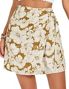 Летняя пляжная бохо юбка-миди Kate Kasin с цветочным принтом и завязкой на высокой эластичной талии 11289247