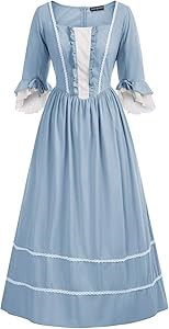 Платье в колониальном стиле с заниженной талией и А-силуэтом для женщин Scarlet Darkness из 98% хлопка 11259648