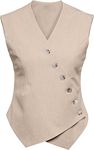 Женский жилет Cicy Bell с V-образным вырезом и асимметричной застёжкой, облегающий силуэт для офиса 11258236