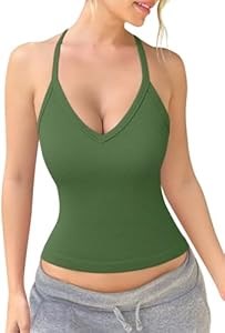 Модные базовые женские майки OQQ без рукавов с глубоким V-образным вырезом, 90% нейлон и 10% спандекс 11270688