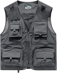 Лёгкий мужской жилет Gihuo для повседневной носки и активного отдыха с карманами на молнии 11271811