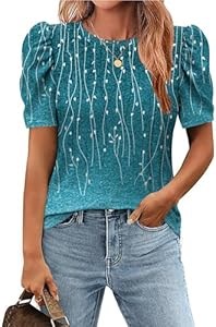 Стильная повседневная блуза с цветочным принтом и рукавами-рюшей для женщин от Zeagoo 11298366