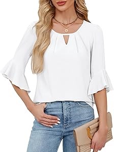 Женские блузки Blooming Jelly для делового стиля с рукавами 3/4 из мягкого дышащего материала, весна 2025 11268962