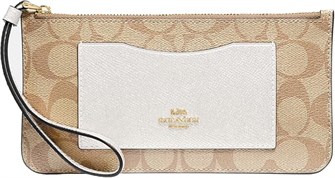 Coach Женский кошелек на запястье из кросс-грейн канваса с молнией, 7 слотов для карт и отделение для купюр 11247792