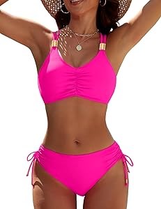 Женское бикини Blooming Jelly с двойными бретелями и металлической отделкой, 82% нейлон, 18% спандекс 11279126