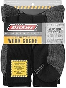 Мужские черные рабочие носки Dickies с серыми акцентами, 5 пар, размер 39-46 10023277