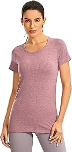 Женская спортивная быстро сохнущая и дышащая футболка Crz Yoga Seamless с коротким рукавом для тренировок 11293123