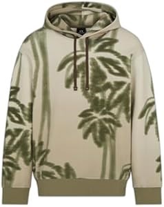 A|X Armani Exchange Мужское худи Armani Exchange с пальмовым принтом и крупным логотипом, размер XX-Large 11267441