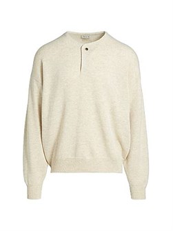 Лонгслив из тонкой мериносовой шерсти Fear Of God с рубчиком и кнопками, 100% мериносовая шерсть 11025553