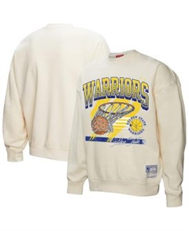 Кремовый женский лонгслив-худи Golden State Warriors Brush Bucket от Mitchell &amp, Ness для истинных фанатов 11030161