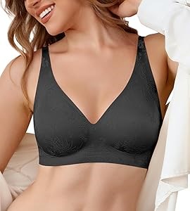 Бескосточковый бесшовный бюстгальтер DEANGELMON для женщин с V-образным вырезом и поддержкой спины 11311488