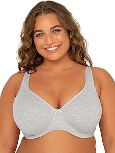 Хлопковый бюстгальтер Fit For Me by Fruit of the Loom для полных женщин с мягкими лямками и боковым сглаживанием 11260280