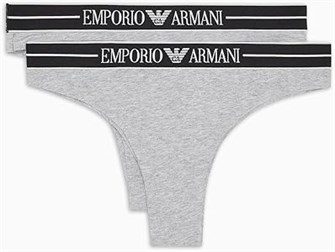 Бразильские трусики Emporio Armani из мягкого хлопка с эластаном, 2 штуки, низкая посадка 11252366