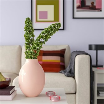 Ikea Ваза бледно-розового цвета, высота 24,8 см, диаметр 17,8 см, для больших и маленьких букетов 11289459