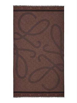 Парео из хлопка Loewe с бахромой и логотипом Anagram, 100% хлопок, сделано в Италии 11012271