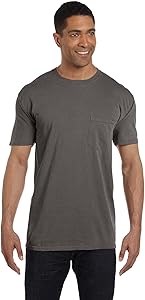 Мужская футболка Comfort Colors с коротким рукавом и карманом из 100% хлопка, модель 6030, пепельный цвет 11253663