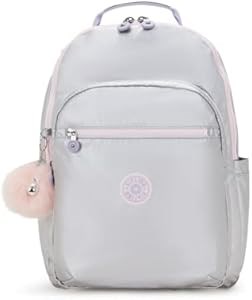 Kipling Большой легкий стильный рюкзак для ноутбука с 15-дюймовым отсеком, серебристо-розовый 11277124