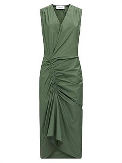 Callas Milano Миди платье с запахом Agnes из 94% хлопка с V-образным вырезом, Италия 11013504