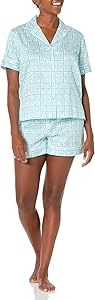 Трикотажные пижамы Natori с коротким рукавом и поясом на талии, длиной 25 дюймов и шагом 3 дюйма 11282985