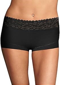 Шортики Maidenform Cotton Dream с кружевом, черного цвета, удобная посадка, ручная стирка 11278252