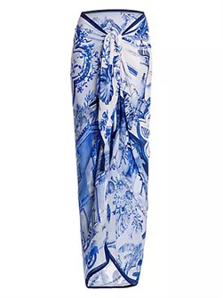 Парео Marine Tales в стиле Туаль с кисточками и завязкой на талии, 100% вискоза от Agua Bendita 10049733