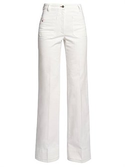 Джинсы Alina от Victoria Beckham с высокой талией, расклешёнными штанинами, 100% хлопок, Италия 11023923