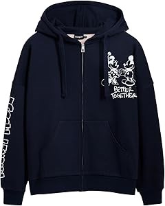 Худи Desigual на молнии с принтом Микки Мауса и длинными рукавами, 54% хлопка 11288630