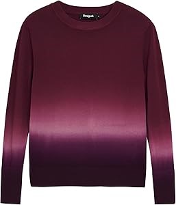 Женский лонгслив Desigual Repris_JERS_pear из мягкого вискозного трикотажа с длинными рукавами и градиентом, произведено в Испании 11269759