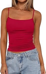 Женская футболка с тонкими бретелями и встроенным бюстье Prettygarden на лето 2025, без рукавов 11271020