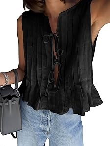 Топ Cicy Bell без рукавов с передним бантом и расклешенной юбкой, 100% полиэстер, летняя одежда 11270176