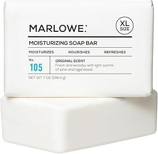 Marlowe. Очищающее и увлажняющее мыло для тела с активированным углем, 198 г, с экстрактами масел ши и оливкового, с древесным свежим ароматом 11249445