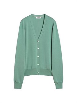 Кардиган из шерсти мериноса от Lanvin с прямым силуэтом и V-образным вырезом, произведён в Италии 11010595