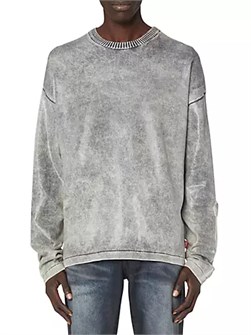 Итальянский лонгслив Diesel Brutus из 100% хлопка с круглым вырезом 10041580