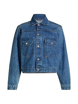 Джинсовая куртка Hommegirls в рабочем стиле, из 100% хлопка, с вышивкой ',Hg',, произведена в Италии 11015611