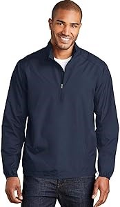 Легкий и удобный лонгслив Port Authority Zephyr 1/2-Zip с защитой от ветра и воды, 100% полиэстер 11279856