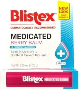 Blistex Бальзам для губ с ягодами и SPF 15, 4.25 г, увлажняющий и защищающий от сухости и трещин 11277044