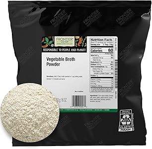 Frontier Co-op Овощной бульонный порошок, 453 г, с низким содержанием натрия, с луком, чесноком, морковью, базиликом, куркумой и семенами сельдерея 11263715