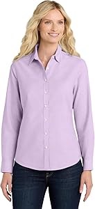 Женская блуза лонгслив Port Authority L658 из 60% хлопка и 40% полиэстера, устойчивая к смятиям 11253983