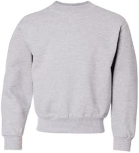 Молодежный лонгслив Jerzees с воротником 1x1 из материала NeBlend (50% хлопок, 50% полиэстер), размер L, серый 10022287