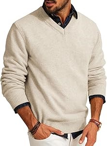 Лонгслив пулловер PJ PAUL JONES из легкой шерстяной смеси с V-образным вырезом и длинными рукавами 11266395